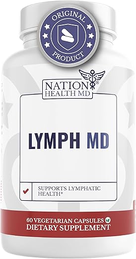 NATION HEALTH MD - Lymph MD – Suplemento para o Sistema Linfático com 9 Botânicos – Dente-de-leão, Bardana, Equinácea, Limão