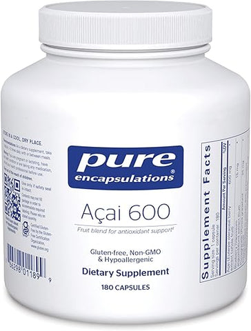 Acai 600 | Suplemento de Açaí para Fibra, Suporte Imunológico, Antioxidantes e Flavonoides* | 180 Cápsulas - Pure Encapsulations