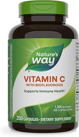 Nature's Way - Vitamina C Nature’s Way com Bioflavonoides, Suporte Imunológico, 1000 mg por porção, 250 Cápsulas