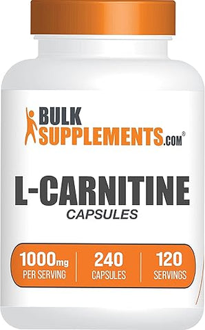 Suplemento de L-Carnitina 1000mg em Cápsulas – BulkSupplements.com, 240 Cápsulas (Embalagem de 1)