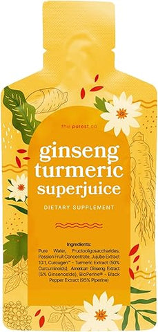 THE PUREST CO - Ginseng Turmeric SUPERJUICE X 30 SACHÊS – 1 Mês de Fornecimento | Bebida Herbal de Ginseng e Cúrcuma para Saúde