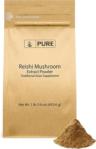 PURE ORIGINAL INGREDIENTS - Reishi Mushroom Lingzhi 100% Puro (454g) – Ingredientes Originais, Verificado em Laboratório, Livre de Transgênicos