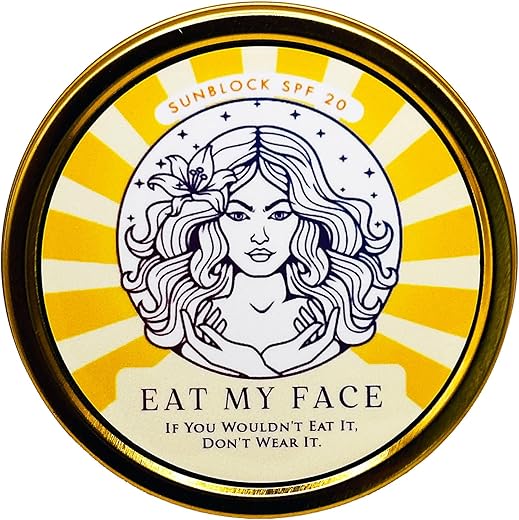 Eat My Face - Protetor Solar Natural – Tallow de Pasto com FPS 20, Óxido de Zinco Não-Nano, Amigo dos Recifes – Hidratante de Shea