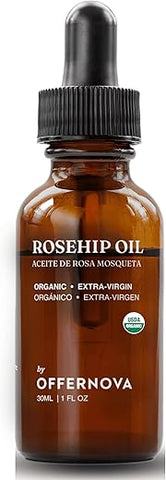 Offernova - Óleo de Rosa Mosqueta Orgânico Certificado pelo USDA – Puro, Extraído a Frio, Repara Cicatrizes, Estrias e Linhas Finas : Rosa de Mosqueta