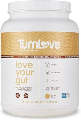 TumLove - Proteína Vegana em Pó Certificada Low FODMAP – Sem Glúten, Sem Lactose, Sem Soja, 100% Amigável ao Intestino
