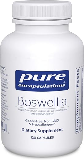 Suplemento Boswellia Pure Encapsulations – Saúde das Articulações, Trato GI | 60 cápsulas de 500mg