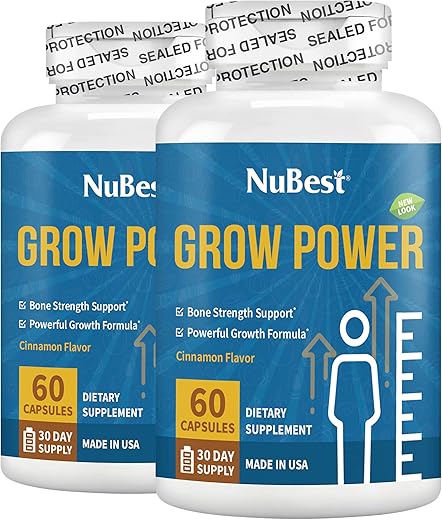 Grow Power by NuBest – Fórmula Poderosa para Ossos Fortes – Suporta Desenvolvimento Saudável, Saúde Geral – com Cálcio, Fósforo – 100g