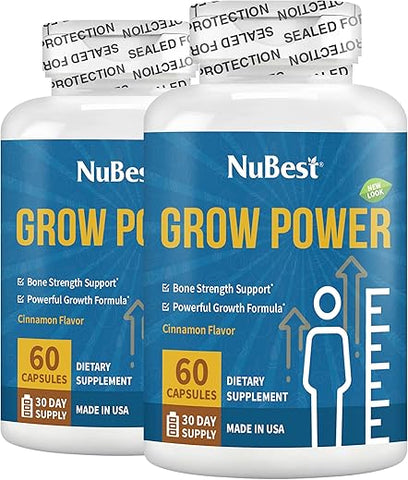 Grow Power by NuBest – Fórmula Poderosa para Ossos Fortes – Suporta Desenvolvimento Saudável, Saúde Geral – com Cálcio, Fósforo – 100g