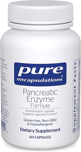 Fórmula de Enzimas Pancreáticas Pure Encapsulations – Enzimas Digestivas para Digestão – Fortalece a Saúde Intestinal* – Cápsulas de Entrega Direcionada – Livre de Glúten