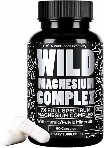 Complexo de Magnésio – 7X Formas, 90 Cápsulas – Magnésio Glicinato, Bisglicinato, Malato, Orotato, Citrato de Alta Absorção – Magnésio de Espectro Completo - Wild Foods