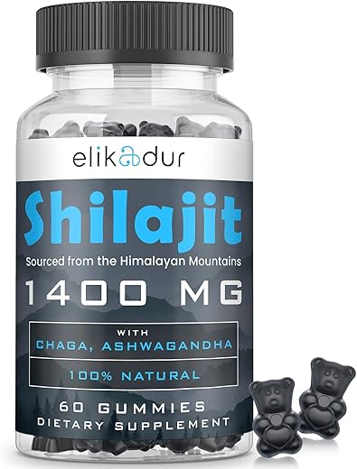 Elikadur - Shilajit Gummies Orgânicos 84.000 MG, com 85 Minerais Traços, Ácido Fúlvico, para Homens