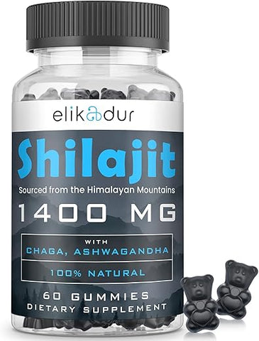 Elikadur - Shilajit Gummies Orgânicos 84.000 MG, com 85 Minerais Traços, Ácido Fúlvico, para Homens