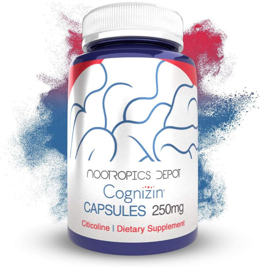Cápsulas de Citicolina Cognizin | 180 Unidades | Suplemento de Colina | Suplemento para a Saúde do Cérebro | Regula Memória e Função Cognitiva | Suporta Atenção, Foco - Nootropics Depot