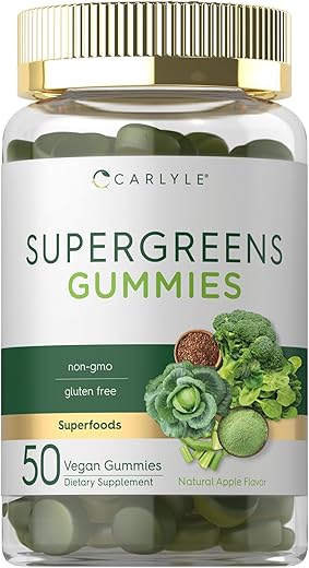 Supergreens Gummies | Vegano, Não-OGM e Suplemento Livre de Glúten | 100% Natural - Carlyle