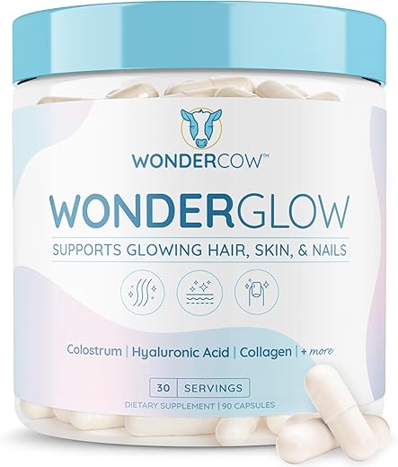 WONDERCOW - Vitaminas para Cabelo, Pele e Unhas com Colostro Bovino, Colágeno, Ácido Hialurônico, Biotina e Zinco – Marca em Destaque