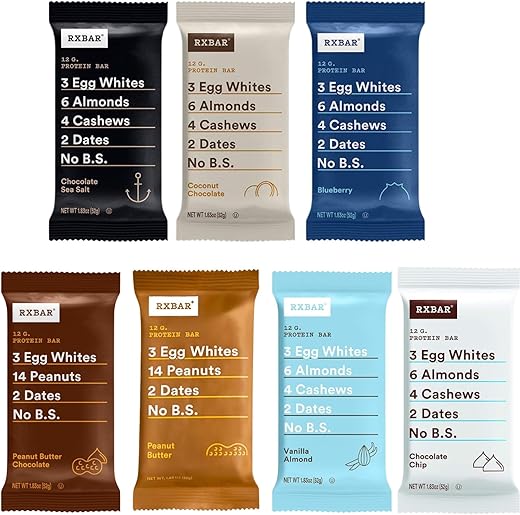 Generic - RXBAR Barra de Proteína Real Food, Pacote Variado, Sem Glúten, 52g (24 Unidades)