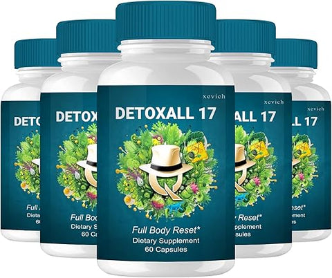 Xevich - Detoxall 17 Cápsulas – 5 Pacotes, 300 Cápsulas | Detox All 17 Cápsulas