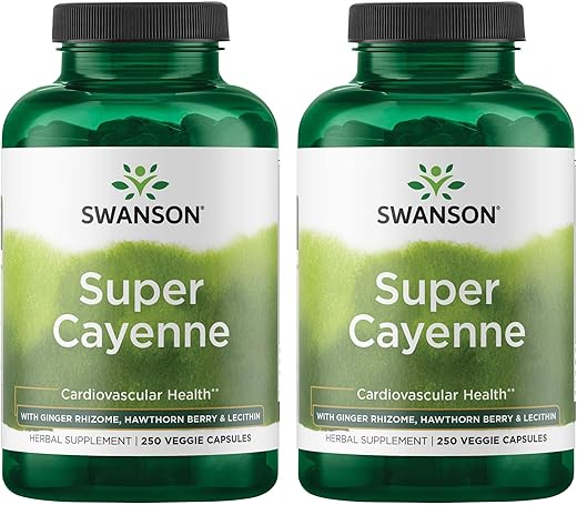 Super Cayenne – Suplemento Herbal para Saúde Cardíaca e Circulação – Marca Swanson - Swanson