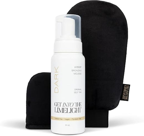 Get Into The Limelight - Kit Inicial Bronzeamento: Mousse Autobronzeador Escuro com Luvas Aplicadoras – [Nome da Marca]