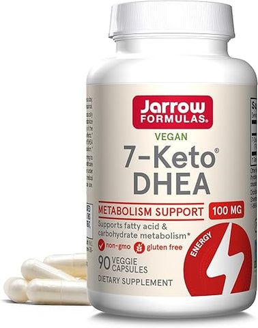 7-Keto DHEA 100 mg – Suporte ao Metabolismo de Carboidratos – Vegano – Livre de Glúten – Não-OGM – Até 90 Porções - Jarrow Formulas