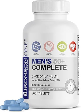 ONE Daily 50+ Multivitamínico Multimineral Completo, 360 Comprimidos - Bronson