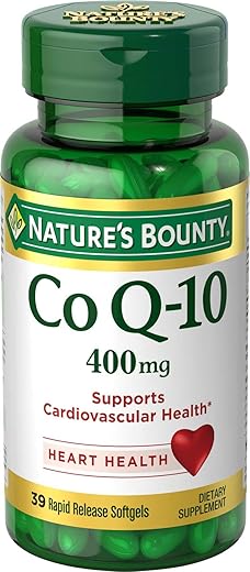 Nature's Bounty - Nature’s Bounty CoQ10 400 mg – Cardio Q10 Máxima Potência, Cápsulas Líquidas de Liberação Rápida, 39 Unidades