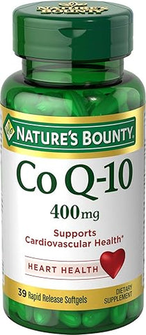 Nature's Bounty - Nature’s Bounty CoQ10 400 mg – Cardio Q10 Máxima Potência, Cápsulas Líquidas de Liberação Rápida, 39 Unidades