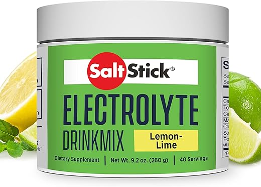 DrinkMix Pó de Eletrólitos Sem Açúcar | Mistura de Bebida de Eletrólitos Zero Açúcar para Hidratação | Sem Adoçantes Artificiais | Limão Lima | 40 Porções - SaltStick