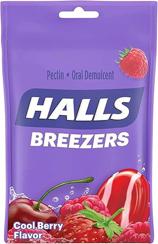 Breezers Drops Cool Berry – 25 un, Pack com 4 – Sabor refrescante e irresistível! - Halls