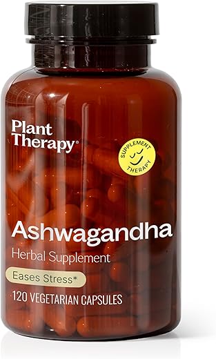 Ashwagandha Cápsulas de Suplemento Herbal, Erva Adaptogênica para Relaxar - Plant Therapy