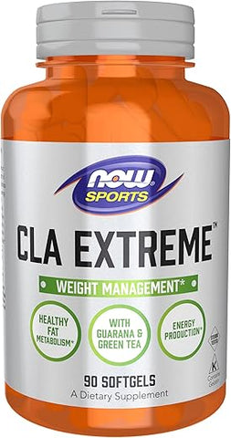 Sports Nutrition, CLA Extreme™ – Ácido Linoleico Conjugado com Guaraná – 60 cápsulas - NOW Foods