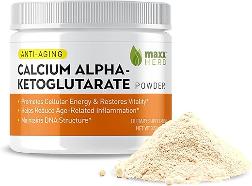 Calcium AKG em Pó – Cálcio Alpha – Ketoglutarato Puro (Ca-AKG), para Energia, Vitalidade, Foco Mental e Clareza – 100g - Maxx Herb