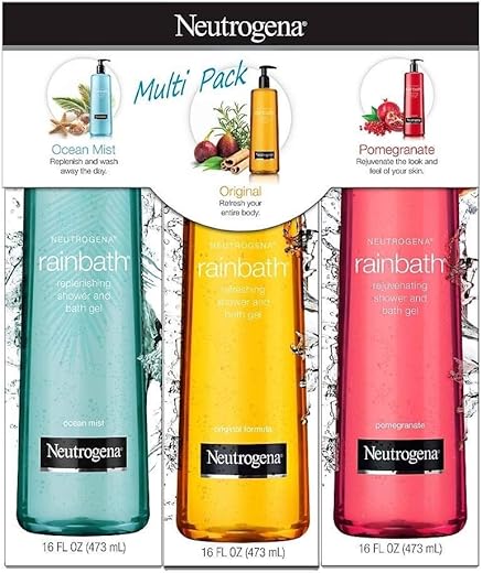 Rainbath Multi-Pack 3 Unidades, Fórmula Original, Romã e Brisa do Oceano, Frascos de 473 ml - Neutrogena