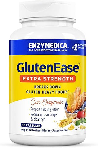 GlutenEase Extra Strength – Enzimas Digestivas de Máxima Potência, Suporte ao Glúten - Enzymedica