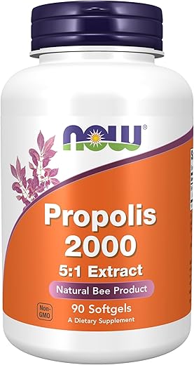 NOW Foods - NOW Supplements, Propolis 2,000 (Própolis de Abelha), Extrato 5:1, Produto Natural de Abelha, 90 Softgels