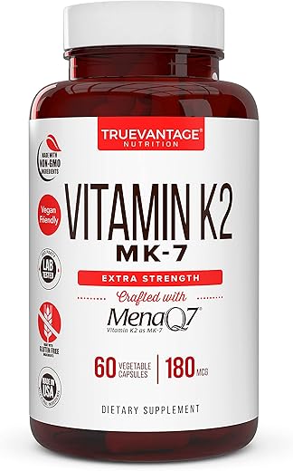 Truevantage Nutrition - Suplemento de Vitamina K2 MK-7 180mcg – Suporte para os Ossos – Marca em Destaque