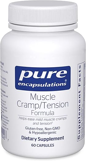 Fórmula Pure Encapsulations para Cãibras/Tensão Muscular | Suplemento Hipoalergênico para Reduzir Cãibras/Tensão Muscular Ocasionais e Promover Relaxamento | 60 Cápsulas