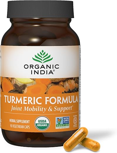 Cúrcuma Curcumina com Pimenta Preta – Suplemento de Cúrcuma Orgânica e Suplemento de Curcumina, Cápsulas de Cúrcuma, Suporte para Articulações – 60 cápsulas - ORGANIC INDIA