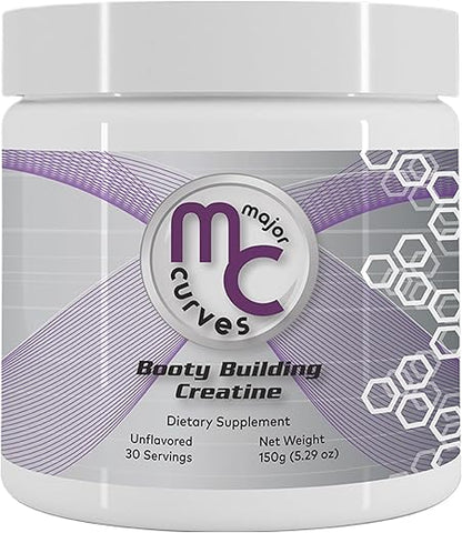 Major Curves - Pó de Creatina para Construção de Glúteos Femininos – Monohidrato Micronizado A Solução Única para Máxima Absorção e Ganho – Sem Sabor Pêssego Perfeito para Modelar Glúteos e Bumbum – The One Solution