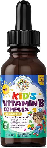 Generic - Autistic UpBeat: Complexo de Vitamina B para Crianças | Gotas Amigáveis para Crianças | Sem Sabor | B1, B2, B3, B6, B7, B9 | 60ml