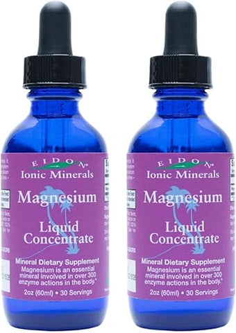 Eidon Ionic Minerals - Eidon Concentrado Líquido de Magnésio – Gotas Iônicas de Magnésio para Adultos, Homens e Mulheres, Apoia o Relaxamento Muscular – Cloreto de Magnésio, 60 ml, 2 Pacotes