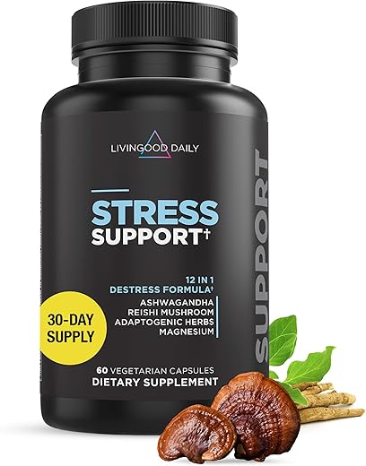 Livingood Daily - Livingood – Suplemento Diário para Alívio do Estresse, 60 Cápsulas Vegetarianas – Cogumelo Reishi