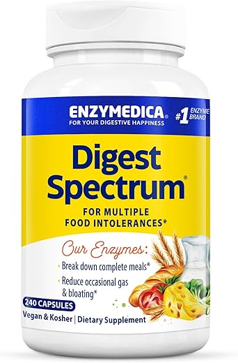 Digest Spectrum – Enzimas Digestivas para Múltiplas Intolerâncias Alimentares – Quebra o Glúten, Fenol e Lactose - Enzymedica