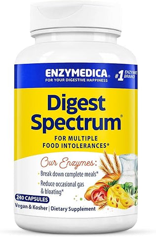 Digest Spectrum – Enzimas Digestivas para Múltiplas Intolerâncias Alimentares – Quebra o Glúten, Fenol e Lactose - Enzymedica