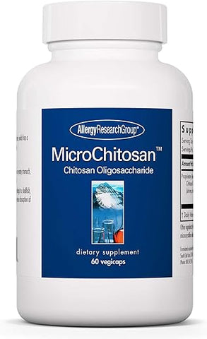 Suplemento MicroChitosan – Chitosan, Oligossacarídeo de Chitosan, Suporte de Limpeza, Desintoxicação Aprimorada, 1800mg Cápsulas Vegetarianas – 60 Unidades - Allergy Research Group