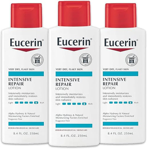 Loção Corporal Intensive Repair, Pele Muito Seca, 250ml (Pack com 3) - Eucerin