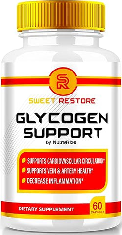 NutraRize - SweetRestore Glycogen Support – Cápsulas Oficiais para Suporte de Glicogênio, Fórmula de Suporte Articular SweetRestore, Avaliações do Limpador de Vasos Sanguíneos (60…)