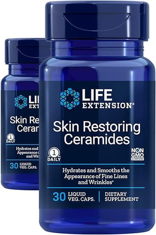 Ceramidas Restauradoras da Pele, 30 Unidades (Pacote de 2) – Marca Life Extension - Life Extension
