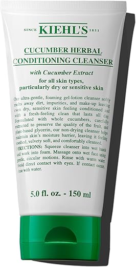 Kiehl’s Cucumber Herbal Conditioning Cleanser – Limpeza Facial Suave para Pele Seca – 200ml