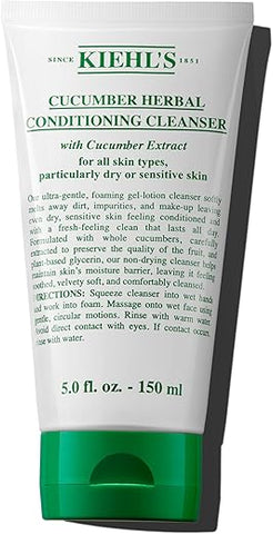 Kiehl’s Cucumber Herbal Conditioning Cleanser – Limpeza Facial Suave para Pele Seca – 200ml